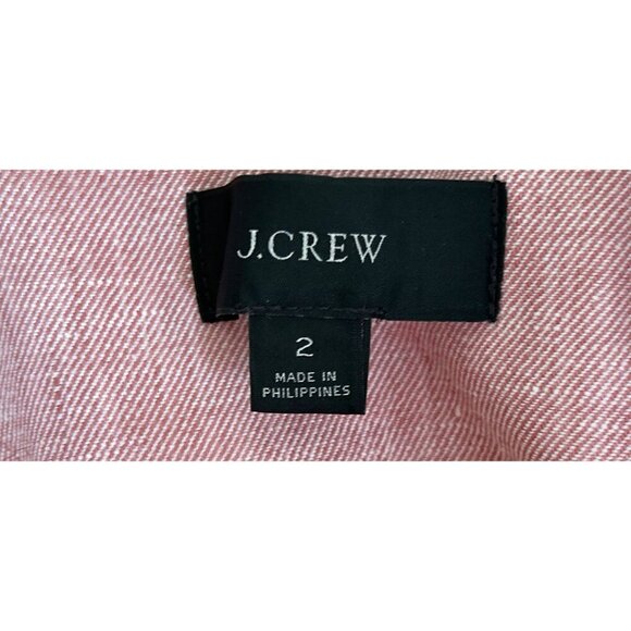 J. Crew Linen Bristol Double-Breasted Long Sleeve Casual Blazer Pink Size 2 - Picture 6 of 14
